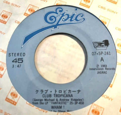 WHAM! - Club Tropicana Japanese 7" single With Poster Sleeve