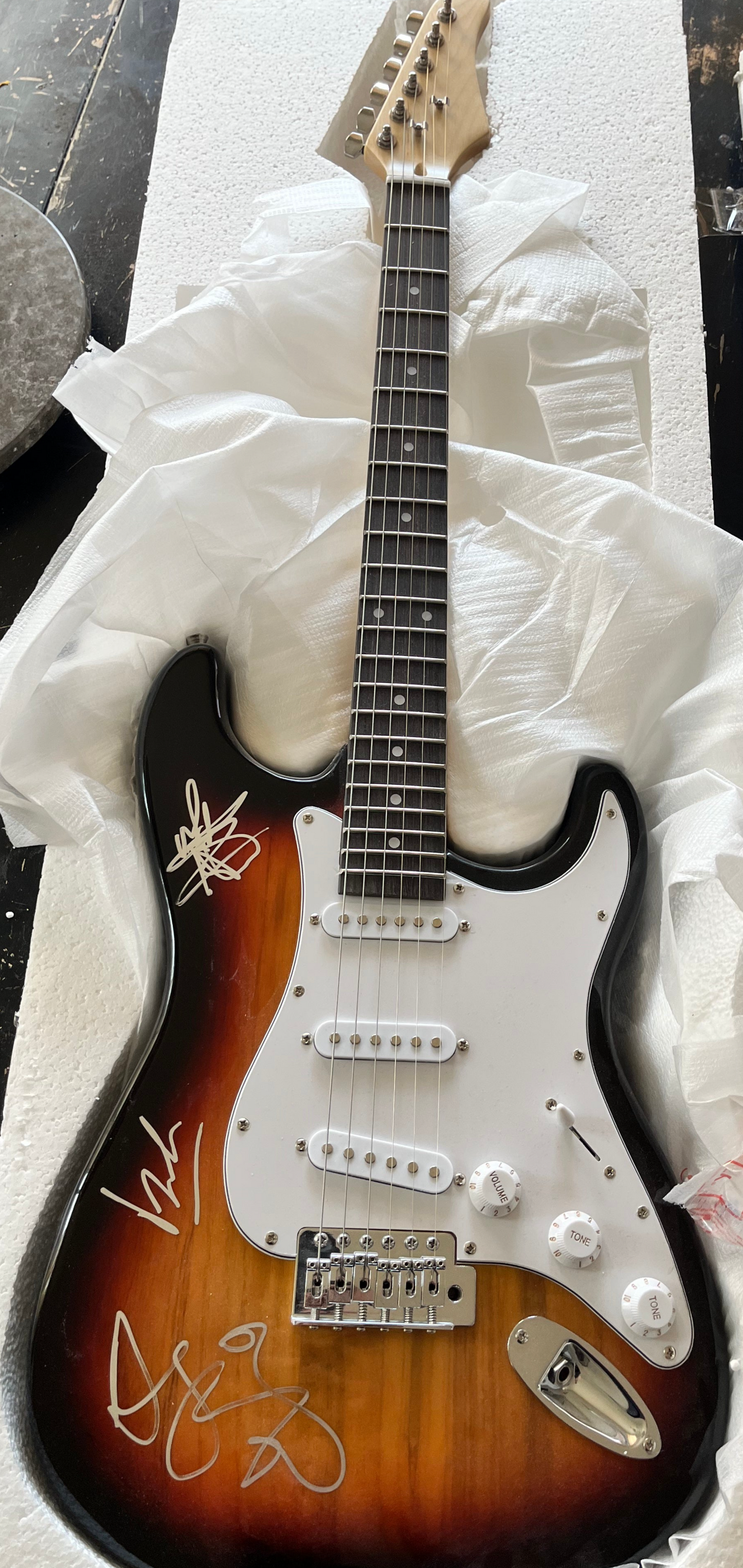 Depeche Mode - Hand Signed Full Size Electric Guitar Gore / Gahan / Fletcher