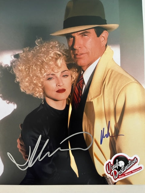 Dick Tracy Cast Signed 8 x 10 Photo Warren Beatty & Madonna