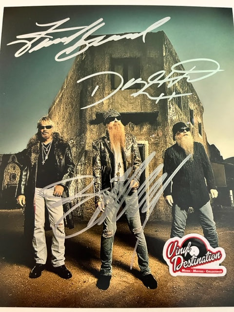 ZZ Top - Band Signed 8 x 10 Photo Hill Beard Gibbons