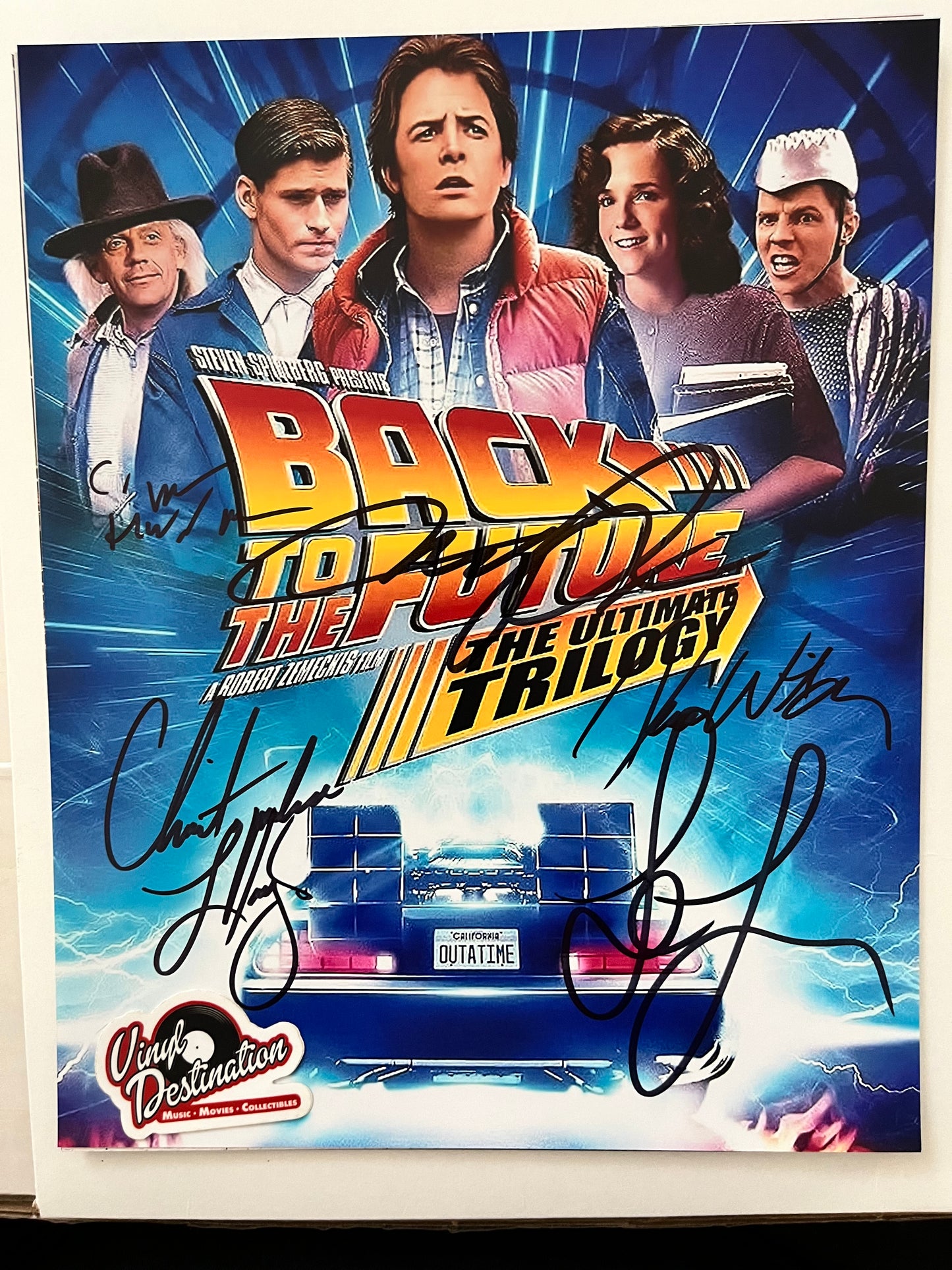 Back To The Future - Cast Signed 8 x 10 Photo Fox - Lloyd- Thompson - Glover - Wilson