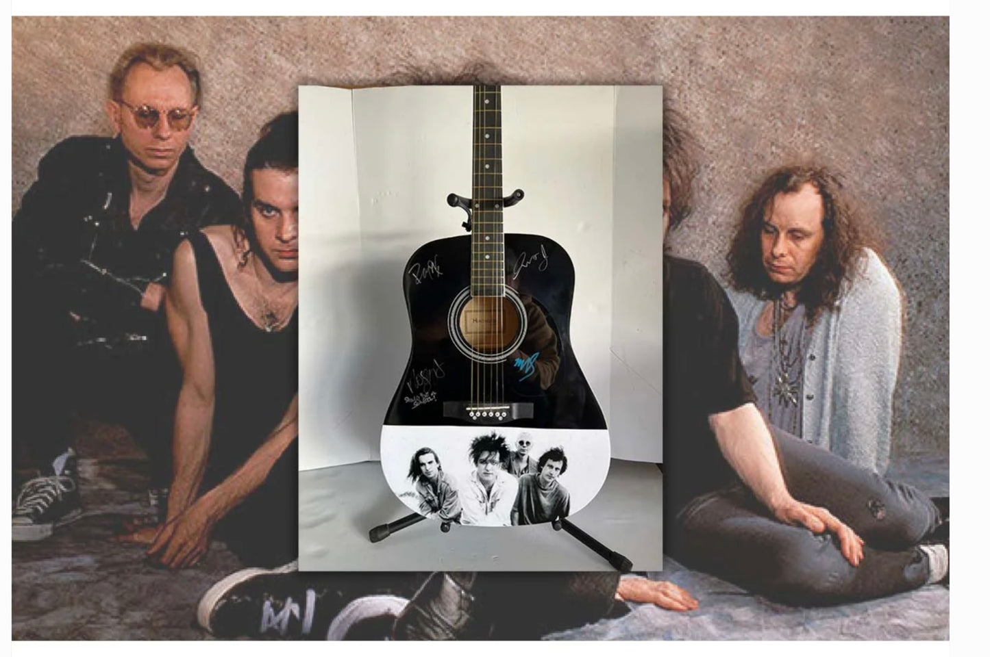 The Cure - RARE Hand Signed Acoustic Guitar With Certification
