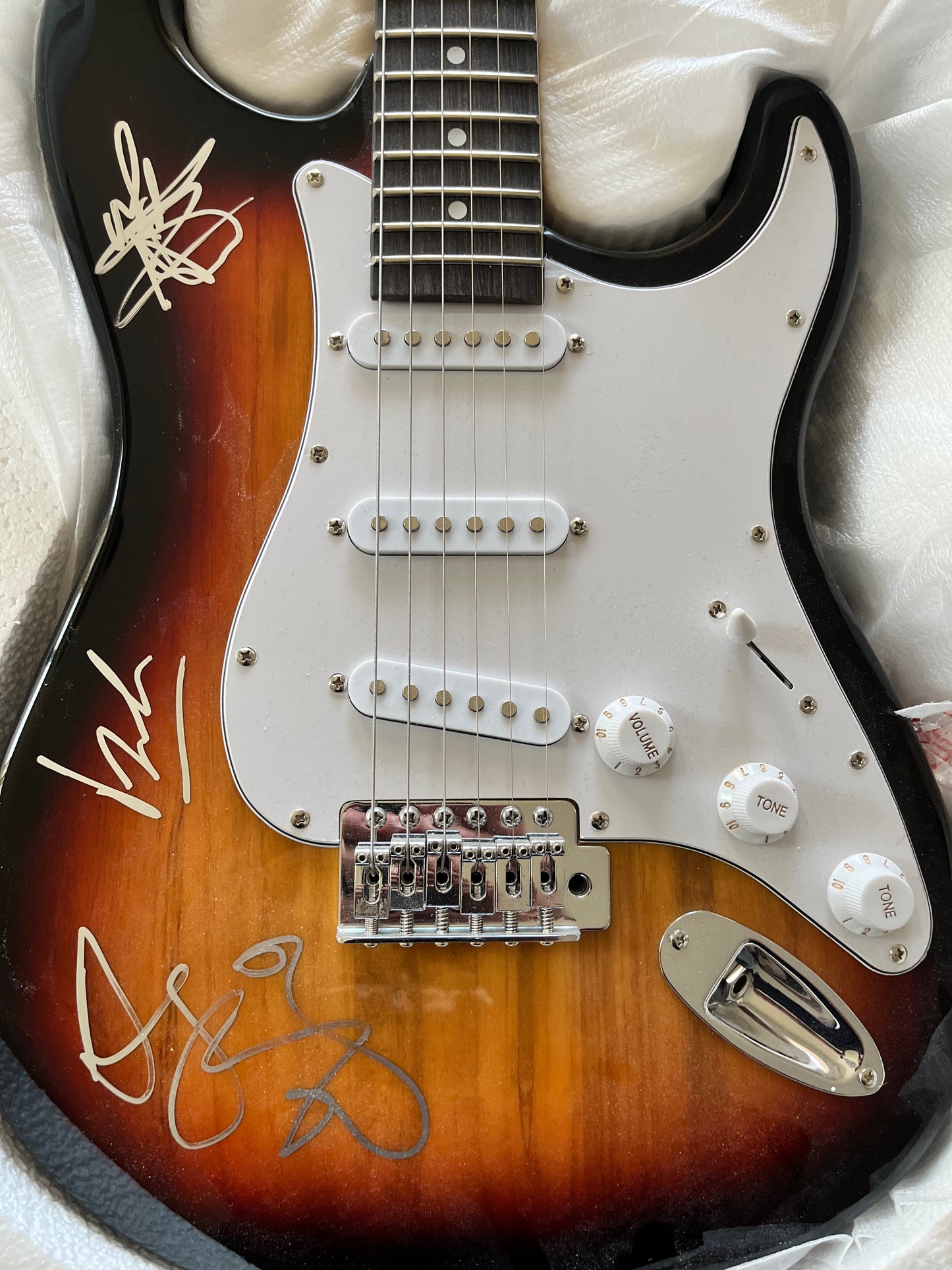 Depeche Mode - Hand Signed Full Size Electric Guitar Gore / Gahan / Fletcher