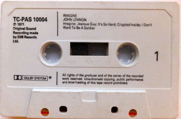 John Lennon - Imagine UK Import Cassette LP
