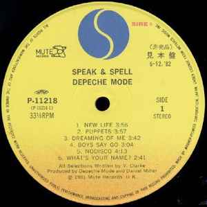Depeche Mode - Speak & Spell RARE Japanese Promo Debut LP