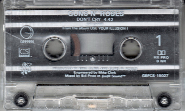 Guns - N - Roses Don't Cry U.S. Cassette Single