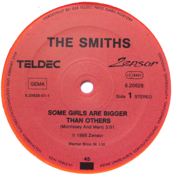 The Smiths - Some Girls - RARE German Only 12" Orange Vinyl - MISPRINT