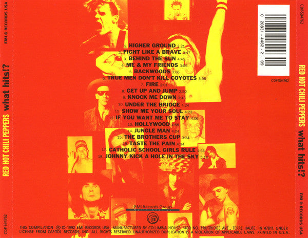 Best Of - Red Hot Chili Peppers - What Hits? U.S. CD LP Hand Signed