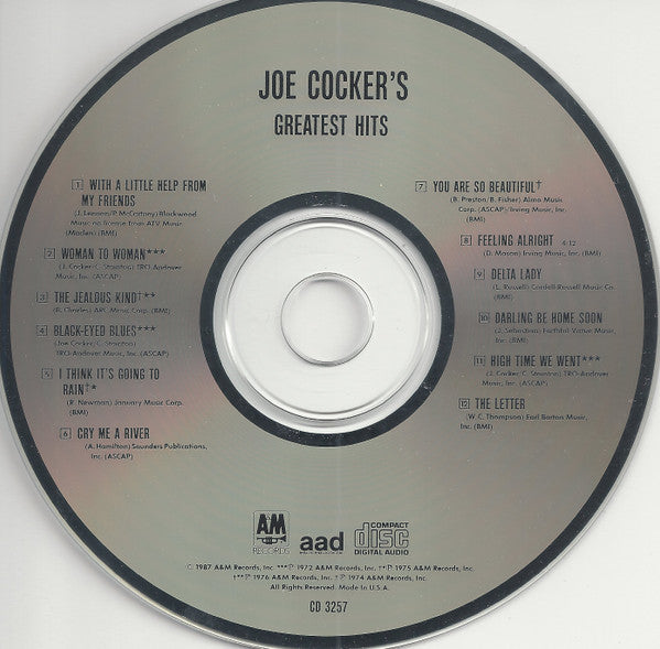 Joe Cocker - Greatest Hits U.S. CD LP