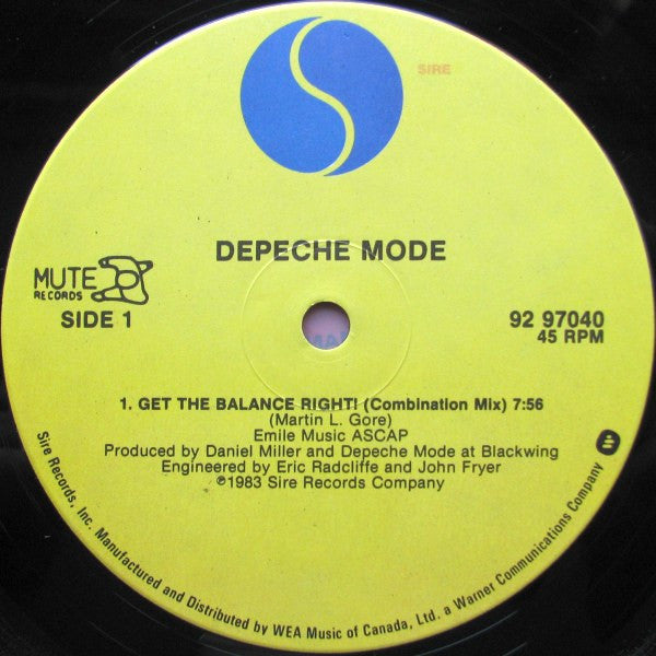 Depeche Mode - Get The balance Right Rare CANADIAN Promotional 12"