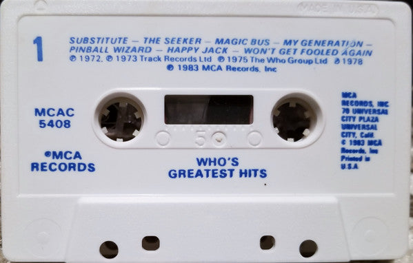The Who - Greatest Hits U.S. Cassette LP