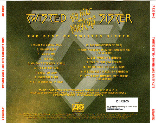 Twisted Sister - Big Hits & Nasty Cuts U.S. CD LP BMG Record Club Issue