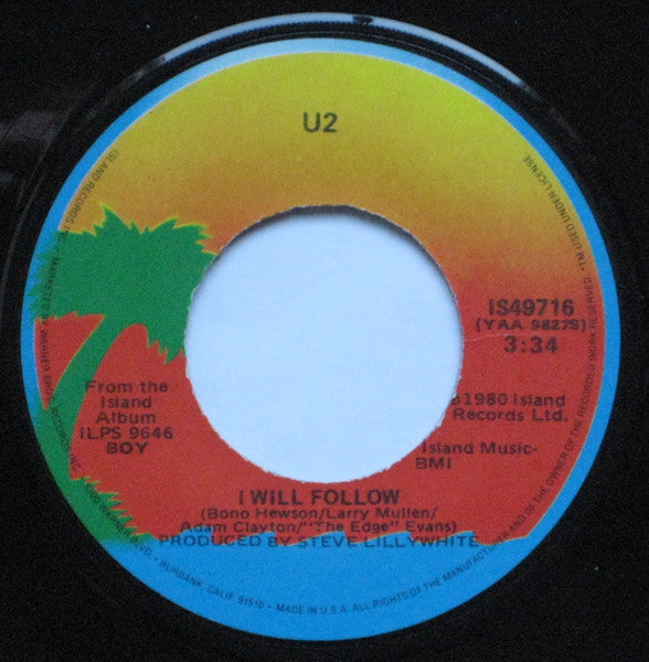 U2 - I Will Follow Very Scarce US 7" pressing