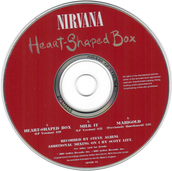 NIRVANA - Heart Shaped Box UK Import 3-Track CD Single