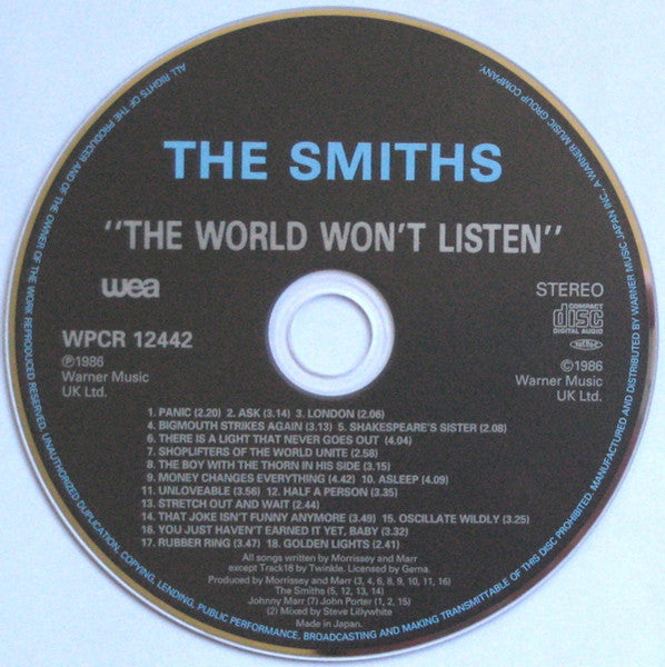The Smiths - The World Wont Listen - Japanese Paper Sleeve Pressing - 2006