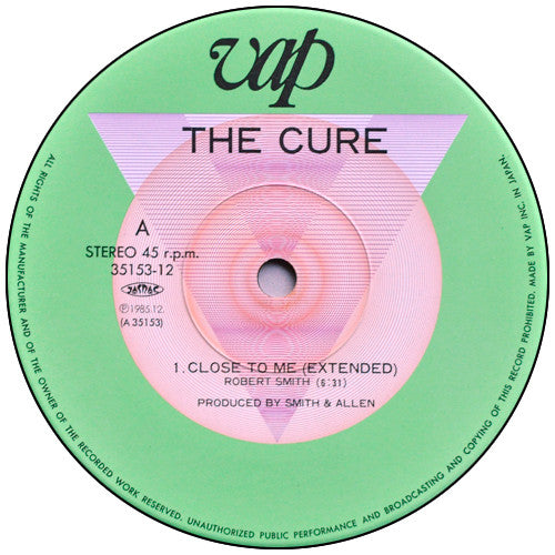 The Cure - Close To Me - Rare Japanese 12" Single