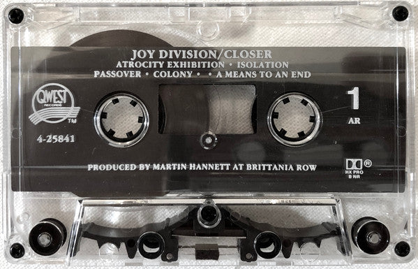 Joy Division - Closer U.S. Cassette LP
