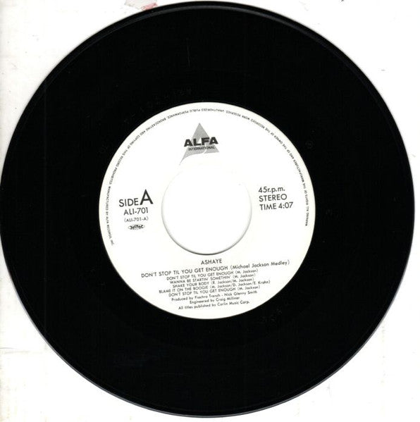 Michael Jackson / Ashaye - Don't Stop 'Til You Get Enough Japanese Import 7" Single
