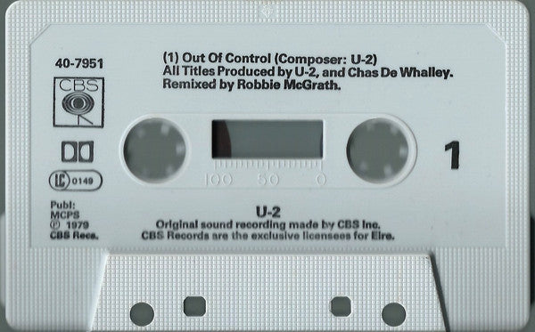 U2 - Out Of Control VERY Rare Ireland ONLY Cassette Single