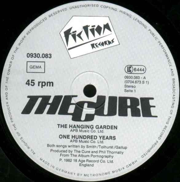 The CURE - The Hanging Garden RARE German ONLY 10" EP Single