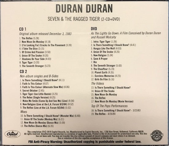 Duran Duran - Seven & The Ragged Tiger Promotional Only 2xCD + 1xDVDr Remaster