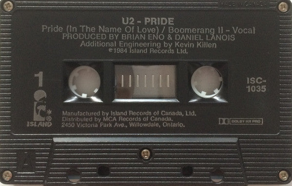U2 - Pride (In The Name Of Love) - Rare Canadian Cassette Single
