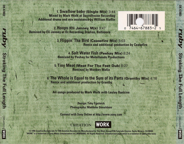 Ruby - Stroking The Full Length U.S. Remix EP CD