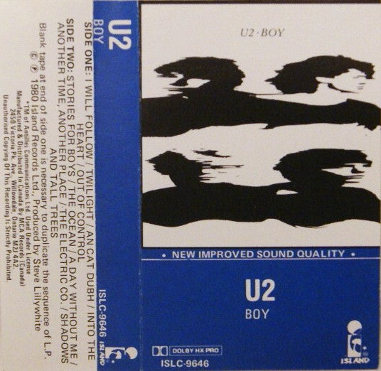 U2 - Boy Canadian Import Cassette LP