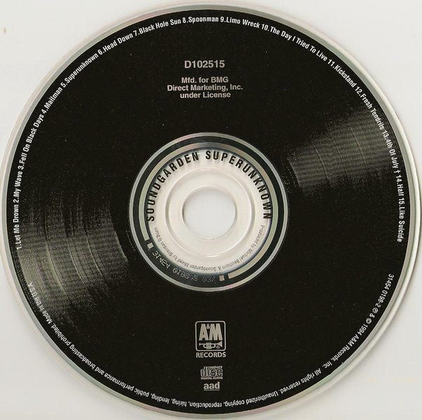 Soundgarden - Superunknown U.s. CD LP Record Club Issue