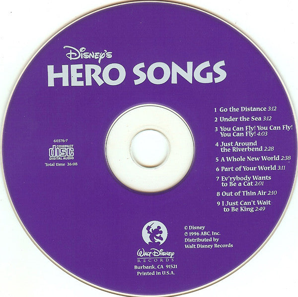Walt Disney Classics - Hero, Rascal, & Buddy Songs - 3 x CD Set