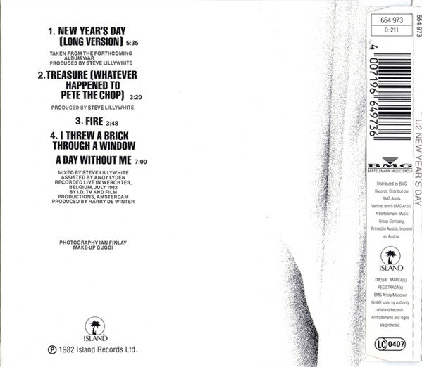 U2 - New Years Day Austrian Import 4-Track CD Single EP