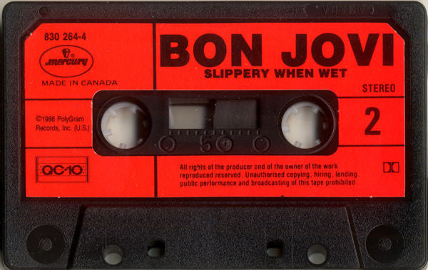 BON JOVI - Slippery When Wet Canadian Import Cassette LP