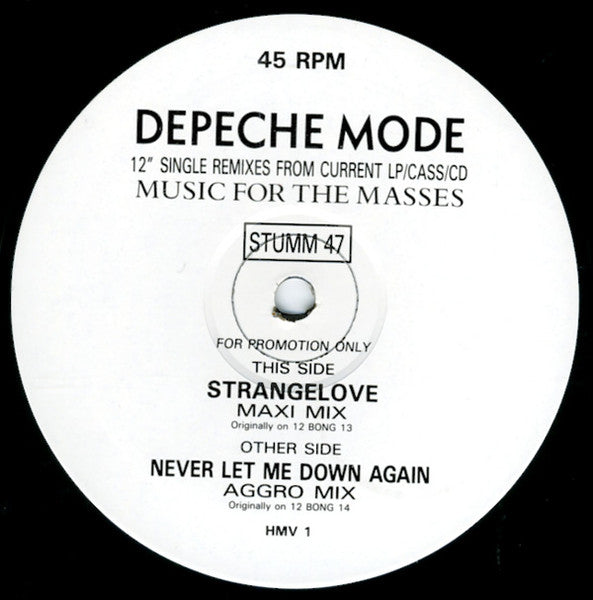 Depeche Mode - Music For The Masses - VERY RARE Clear Vinyl + Promo Only 12" Single