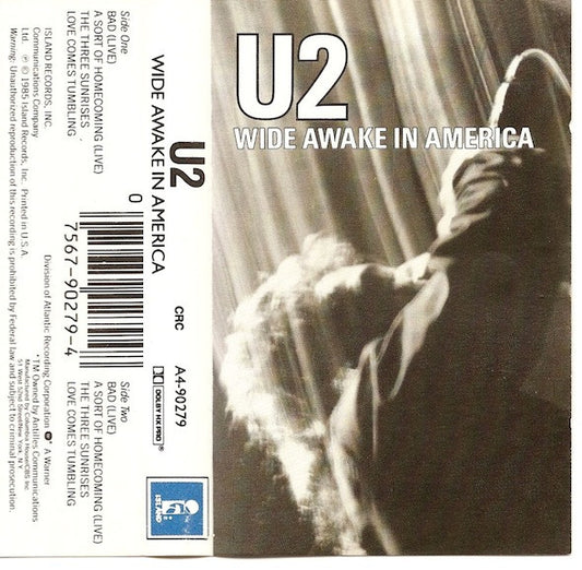 U2 - Wide Awake In America   U.S. Cassette LP   Columbia House Edition