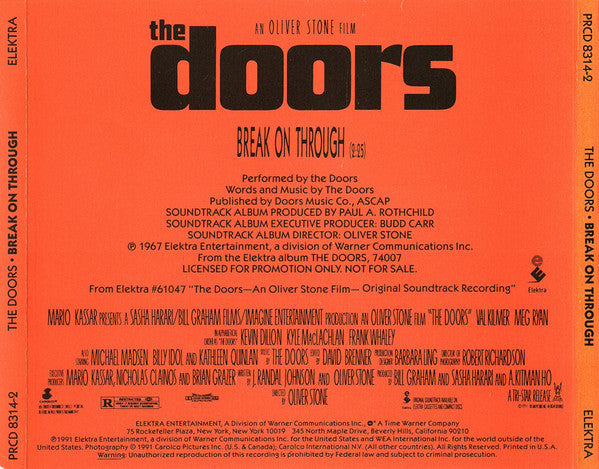 The Doors - Break On Through U.S. Promotional Only CD Single