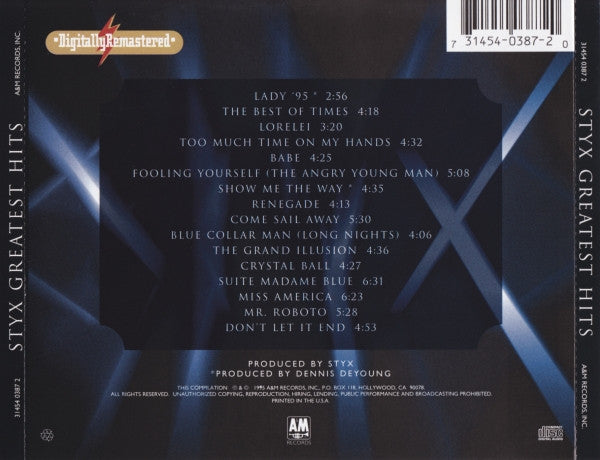 Styx - Greatest Hits 16-Track U.S. CD LP