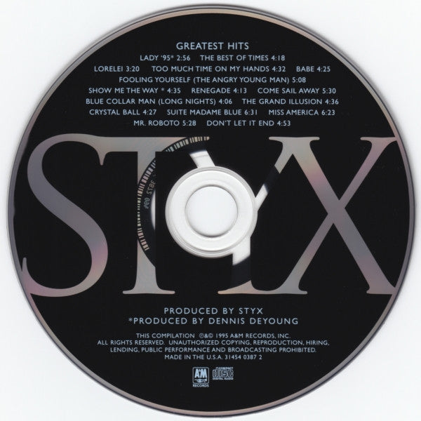 Styx - Greatest Hits 16-Track U.S. CD LP