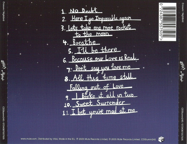 Erasure - Nightbird European Import CD LP
