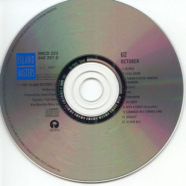 U2 - October - UK Import CD LP