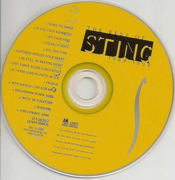 Sting - Fields Of Gold / The Best Of 1984-1994 BMG Record Club Issue