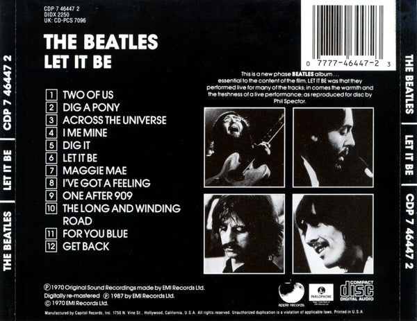 The Beatles - Let It Be U.S. CD LP