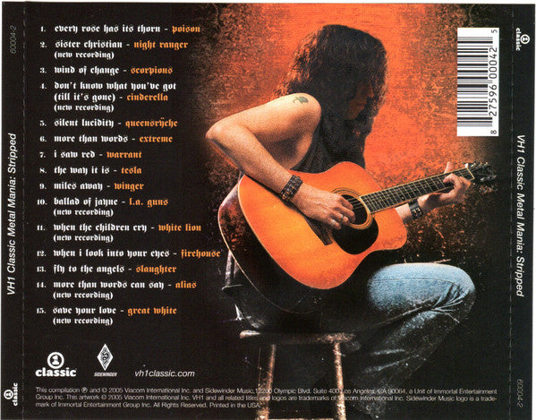 VH1 Classic Metal Mania 15-Track Various Artists Acoustic Compilation NEW / Factory Sealed