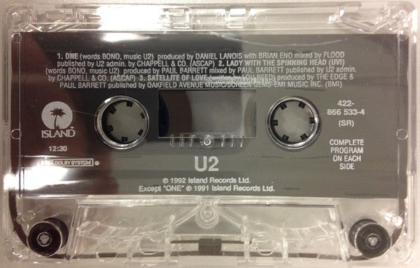 U2 - ONE U.S. 3-Track Cassette Single