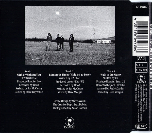 U2 - With Or Without You Austrian Import 3Track CD Single