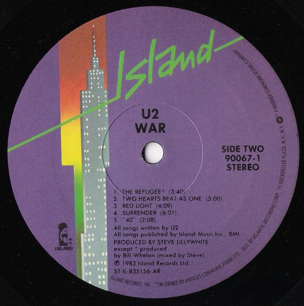 U2 - WAR U.S. LP Gatefold Sleeve Excellent Condition