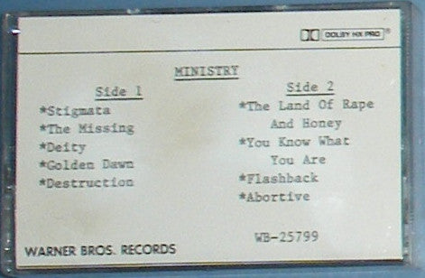 MINISTRY - The Land Of Rape And Honey - Promotional Only Cassette