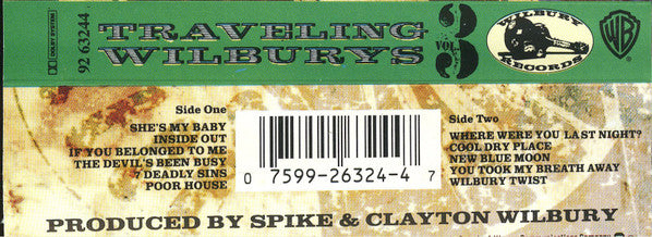 Traveling Wilburys - Volume Three Canadian Cassette LP