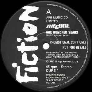 The Cure - 100 Years / The Hanging Garden RARE U.K. 12" Promo