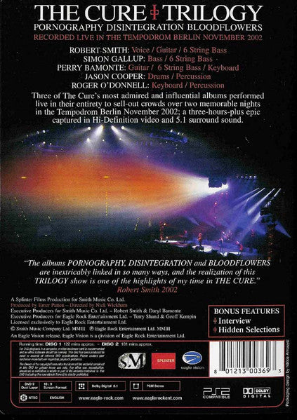 The Cure - Trilogy 2 x DVD Box Set