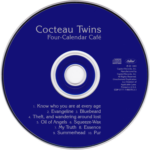 Cocteau Twins - Four-Calendar Cafe U.S. CD LP